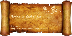 Moduna Zsóka névjegykártya